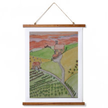 Originele  TOSCANE aquarel op doek
