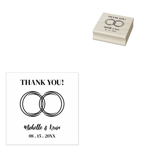 Originele trendy trouwringen dank u bruiloft 	rubberstempel (Gestempeld)