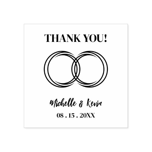 Originele trendy trouwringen dank u bruiloft 	rubberstempel (Afrduk)