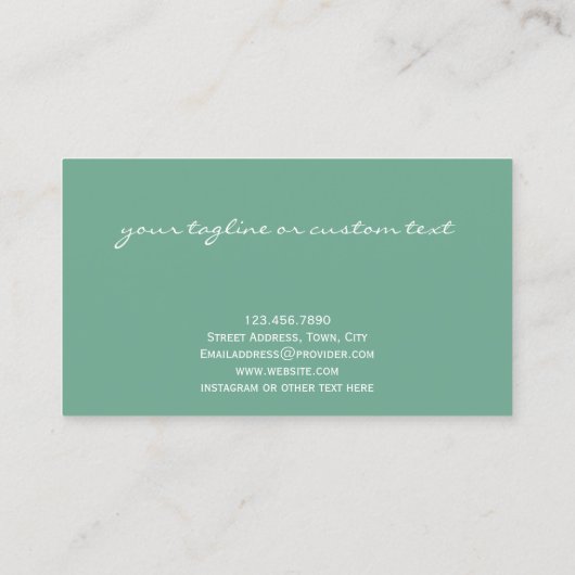 Originele Turquoise Aqua Waterverf Oproep Visitekaartje (Achterkant)