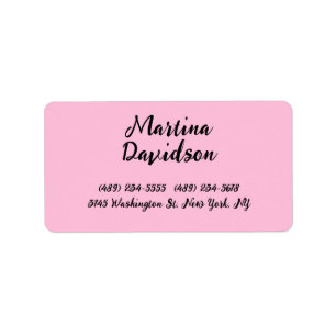 Originele unieke roze creatieve kalligrafie etiket