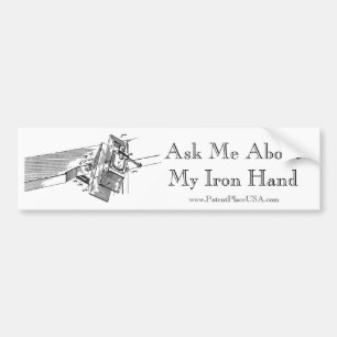 Originele "Vraag me over mijn ijzerhandje"-bril Bumpersticker