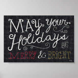 Originele Vrolijk en Heldere Kerstmis Poster