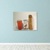 Originele Waterverf "Cinnamon Tea & Flask" Canvas Afdruk (Insitu (Houten vloer))