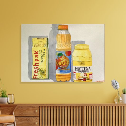 Originele Waterverf "Maizena, Oros & Freshpak" Canvas Afdruk (Insitu (Woonkamer))
