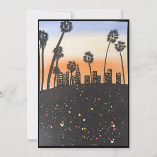 Originele Waterverf palmstructuur op blanco kaart