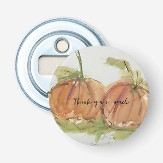 Originele waterverf sketch Pumpkin Button Flesopener