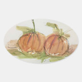 Originele waterverf sketch Pumpkin Ovale Sticker (Voorkant)