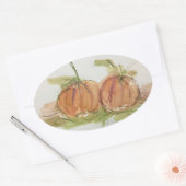 Originele waterverf sketch Pumpkin Ovale Sticker (Envelop)