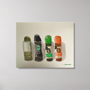 Originele Waterverf specerijen Canvas Afdruk