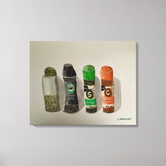 Originele Waterverf specerijen Canvas Afdruk (Voorkant)