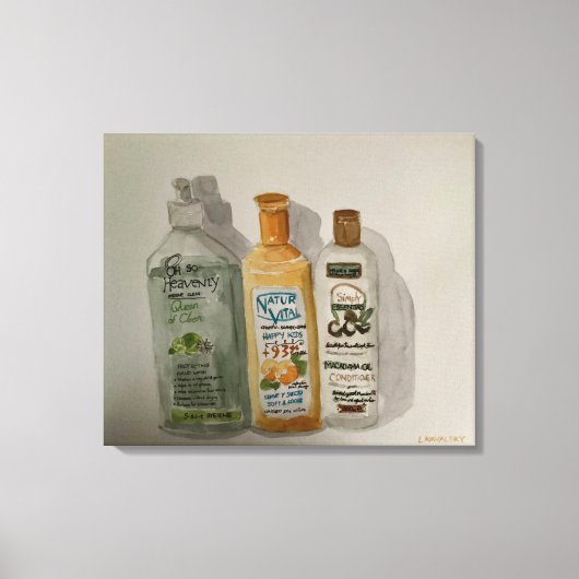 Originele Waterverf toiletartikelen Canvas Afdruk (Voorkant)