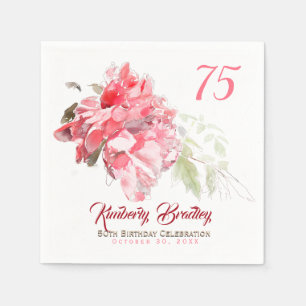 Originele waterverven van Peony 75e verjaardag PN Servet