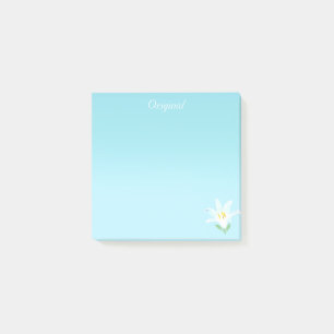 Originele Witte Amaryllis Bloem op Lichtblauw Post-it® Notes
