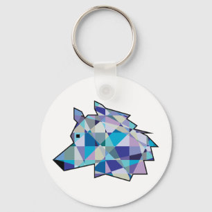 Originele Wolf Head grafische kunst   Profiel Wolf Sleutelhanger
