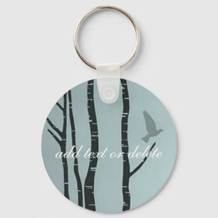 Originele zilverberk, vogelkunstwerk sleutelhanger