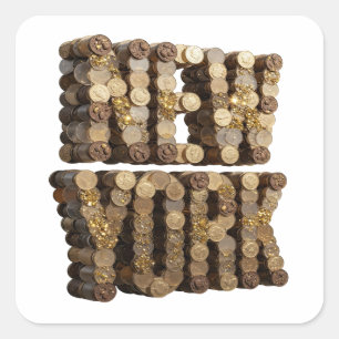 Originele Zilveren NEW YORK Sticker Ontwerp