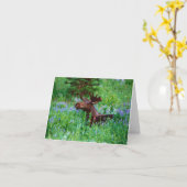 Orignaux de Taureau dans la carte de note de (Fleur jaune)