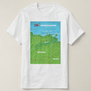 Orinoco Rivier Zuid-Amerikaanse Kaart T-shirt
