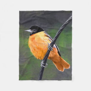 Oriole Painting - Oorspronkelijke vogelkunst Fleece Deken