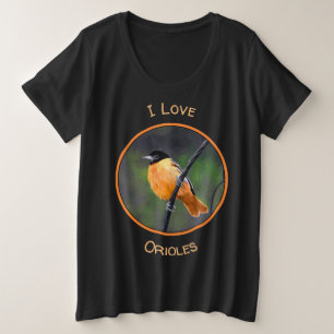 Oriole Painting - Oorspronkelijke vogelkunst Grote Maat T-shirt