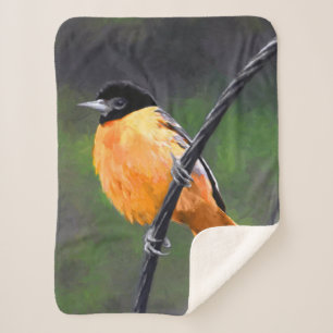 Oriole Painting - Oorspronkelijke vogelkunst Sherpa Deken