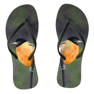 Oriole Painting - Oorspronkelijke vogelkunst Teenslippers