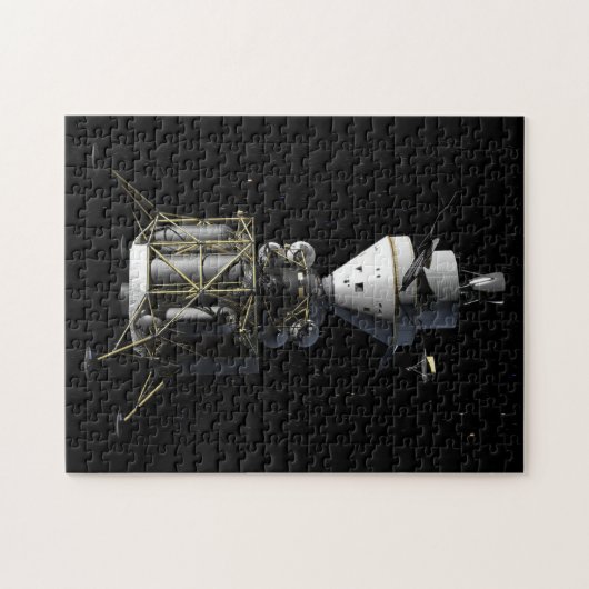 Orion Docking met Lunar Lander - artistieke weerga Legpuzzel (Horizontaal)