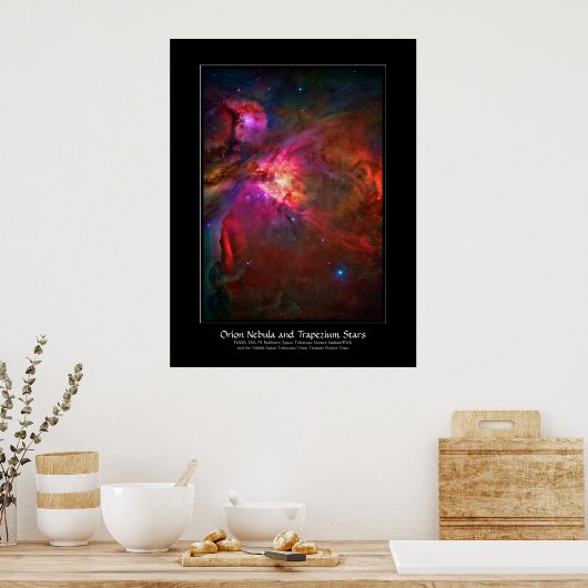 Orion Nebula en Trapezium Stars Poster (Keuken)