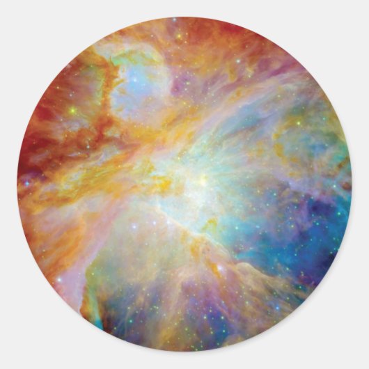 Orion Nebula Hubble Spitzer Telescope Space Ronde Sticker (Voorkant)