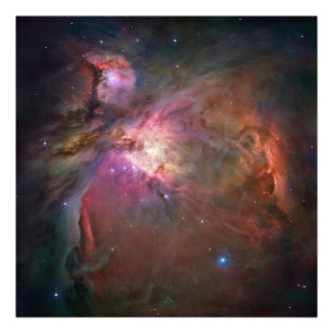 Orion Nebula Hubble telescope space universum kosm Foto Afdruk