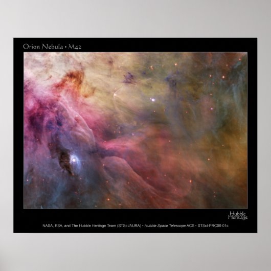 Orion Nebula M42 HST poster (Voorkant)