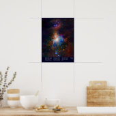 Orion Nebula met gloeiende sterren, gas en sterren Poster (Keuken)