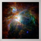 Orion Nebula roodbruin NASA Poster (Voorkant)