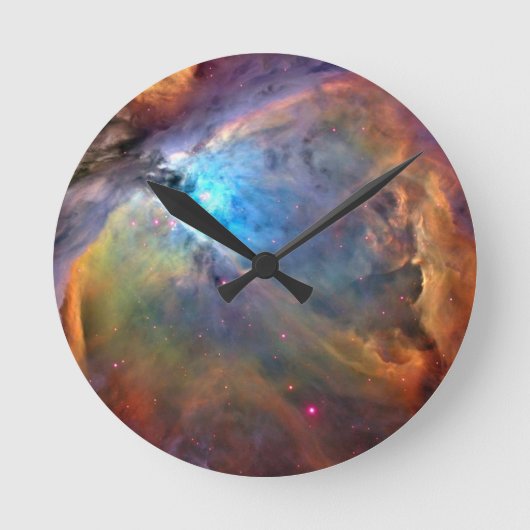 Orion Nebula Space Galaxy Clock Ronde Klok (Voorkant)