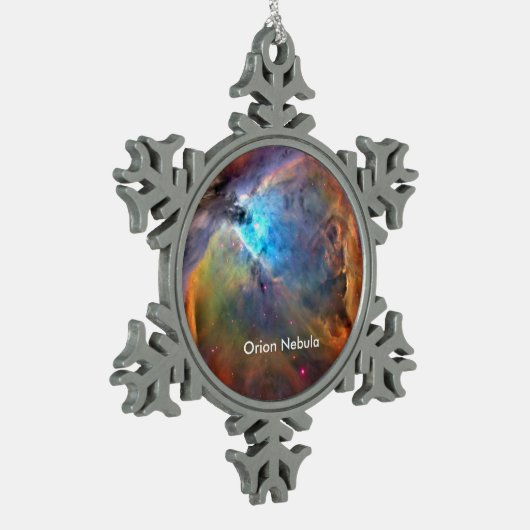 Orion Nebula Space Galaxy Tin Sneeuwvlok Ornament (Links)