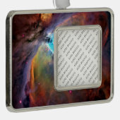 Orion Nebula Space Galaxy Verzilverd Kader Ornament (Rechts)