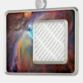 Orion Nebula Space Galaxy Verzilverd Kader Ornament (Links)