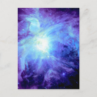 Orion Nebula Turquoise Periwinkle Lavender Galaxy Briefkaart