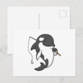 Orka als visser met hengel briefkaart (Voorkant / Achterkant)