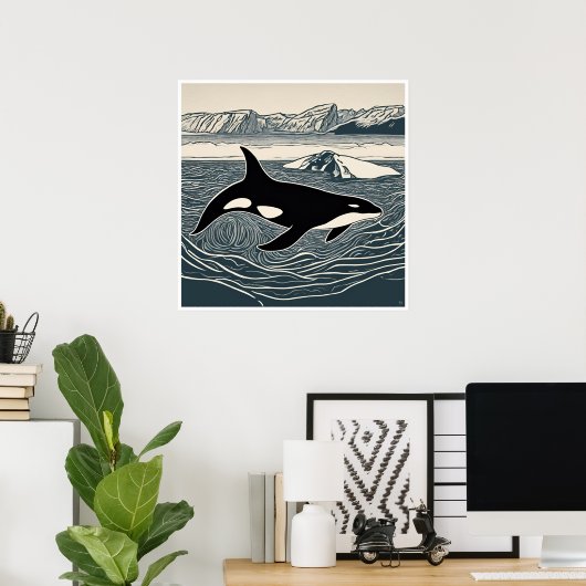 Orka - Archival Woodblock Print (Thuiskantoor)