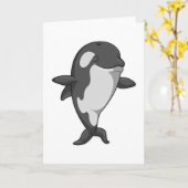 Orka bij Yoga Fitness in Staande positie Kaart (Gele Bloem)