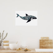 Orka doodle Small Poster (Keuken)