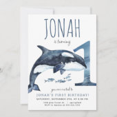 Orka eerste verjaardag uitnodiging (Voorkant)