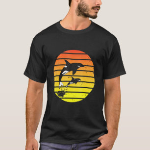 Orka familie Retro Killer Whale Family Desi T-shirt
