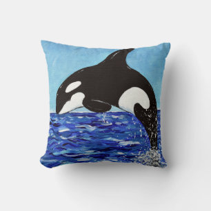 Orka in het Blauwe Schilderij Kussen