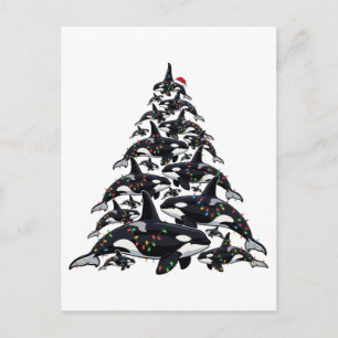 Orka Kerstboom voor Oceaan- en Zeelevenliefhebbers Briefkaart