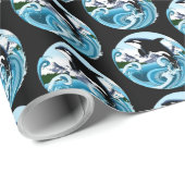 Orka Killer Walvis Blue Ocean Cadeaupapier (Rol Hoek)