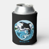 Orka Killer Whale Blue Ocean Blikjeskoeler (Blikje Voorkant)