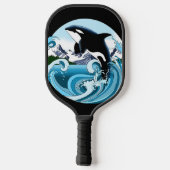 Orka Killer Whale Blue Ocean Pickleball Paddle (Achterkant)
